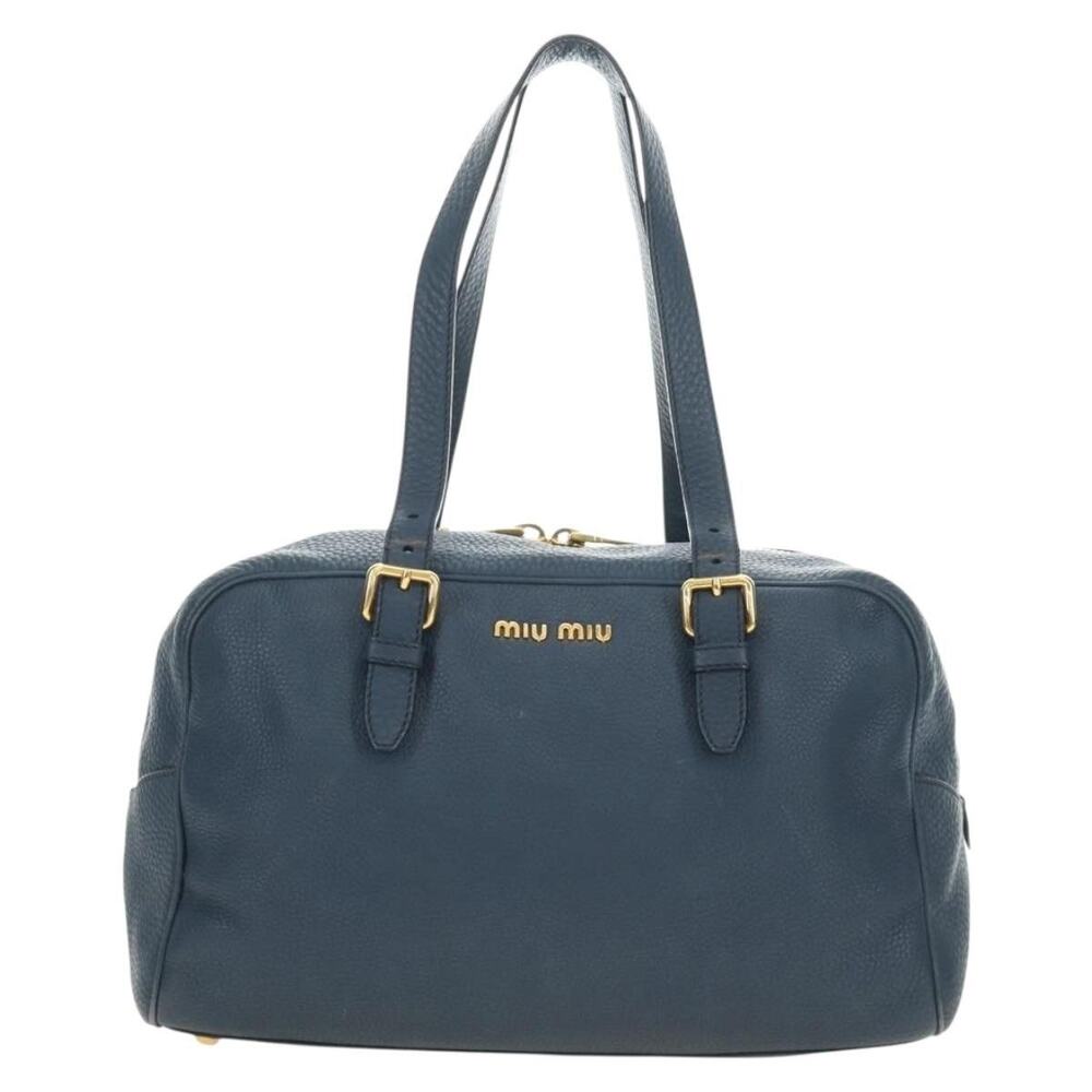 Miu Miu Leather Shoulder Bag Navy